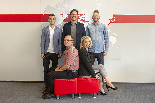 Erich Vogl, Marco Hagengruber, Florian Hacker, Joachim Dick und Alexandra Mühlbauer