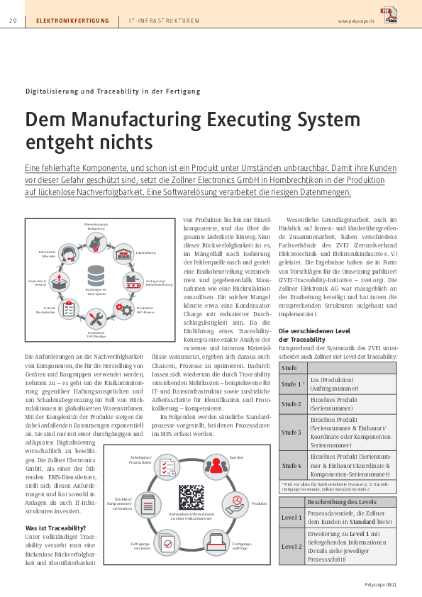 Artikel des Manufacturing Executing System